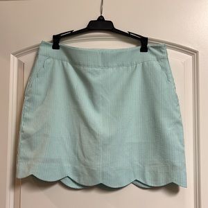 Vineyard Vines Performance Skirt Skort  Seersucker Scallop Sz. 10 Caicos